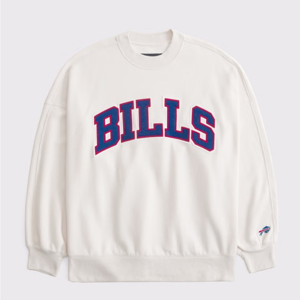 Abercrombie & Fitch Buffalo Bills Cream Oversized Sweatshirt, XS